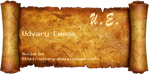 Udvary Emese névjegykártya